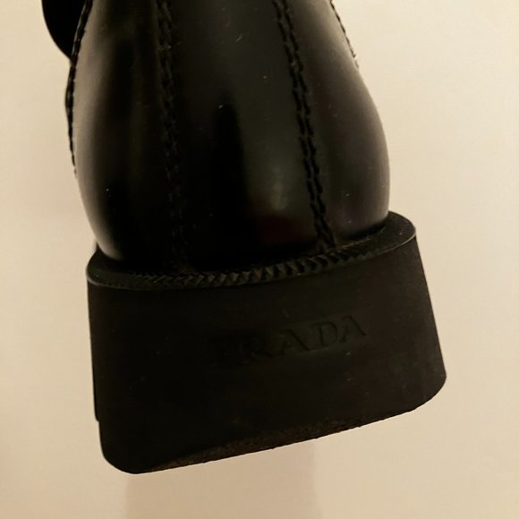 PRADA mens combat boots Black leather and nylon size IT 5.5 (size US 7) - Picture 8 of 10